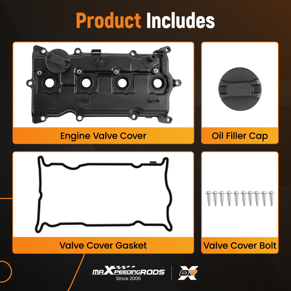 Valve Cover w/ Gasket BoltOil Cap compatible for Infiniti QX60 compatible for Nissan Altima 14-17 2.5L