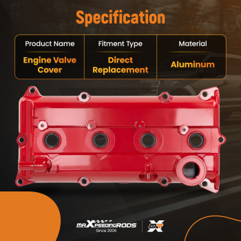 Upgraded Aluminum Valve Cover Red compatible for Nissan Sentra SE-R Altima 2.5L 2002-2006