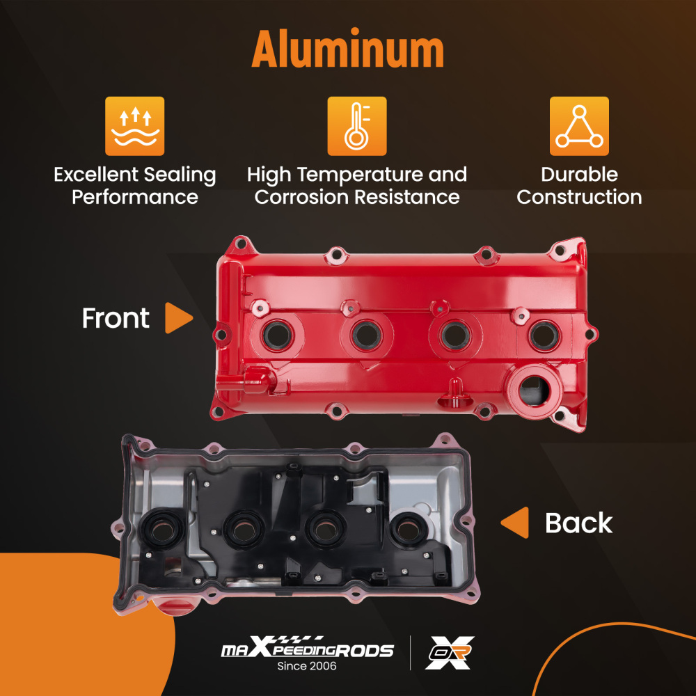 Upgraded Aluminum Valve Cover Red compatible for Nissan Sentra SE-R Altima 2.5L 2002-2006