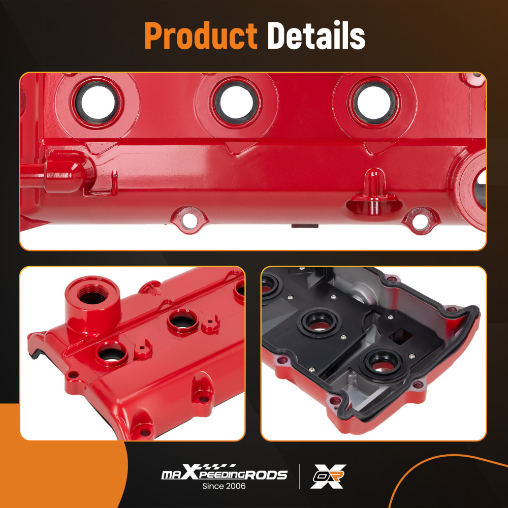 Upgraded Aluminum Valve Cover Red compatible for Nissan Sentra SE-R Altima 2.5L 2002-2006