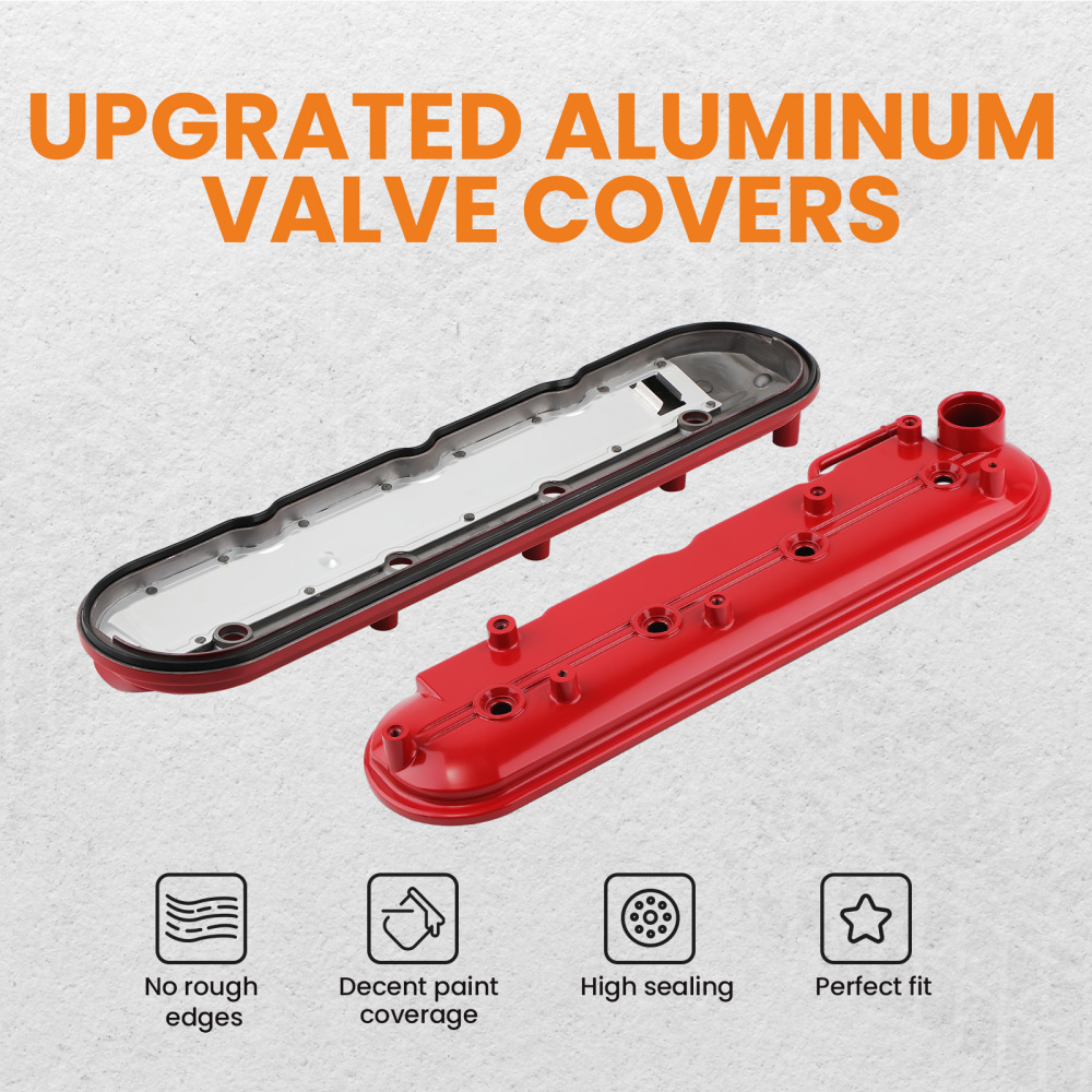 Aluminum Engine Valve Cover compatible for Chevy Silverado GMC Sierra 4.8L 5.3L 5.7L 99-08