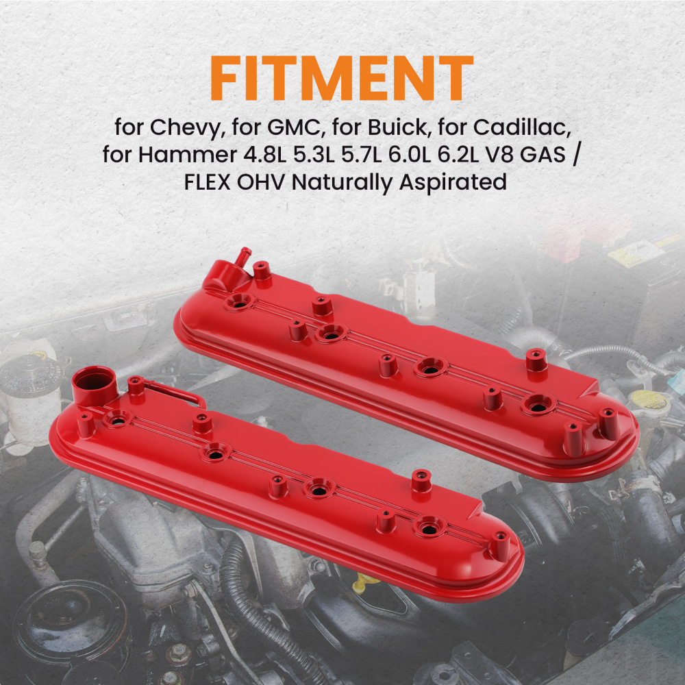 Aluminum Engine Valve Cover compatible for Chevy Silverado GMC Sierra 4.8L 5.3L 5.7L 99-08
