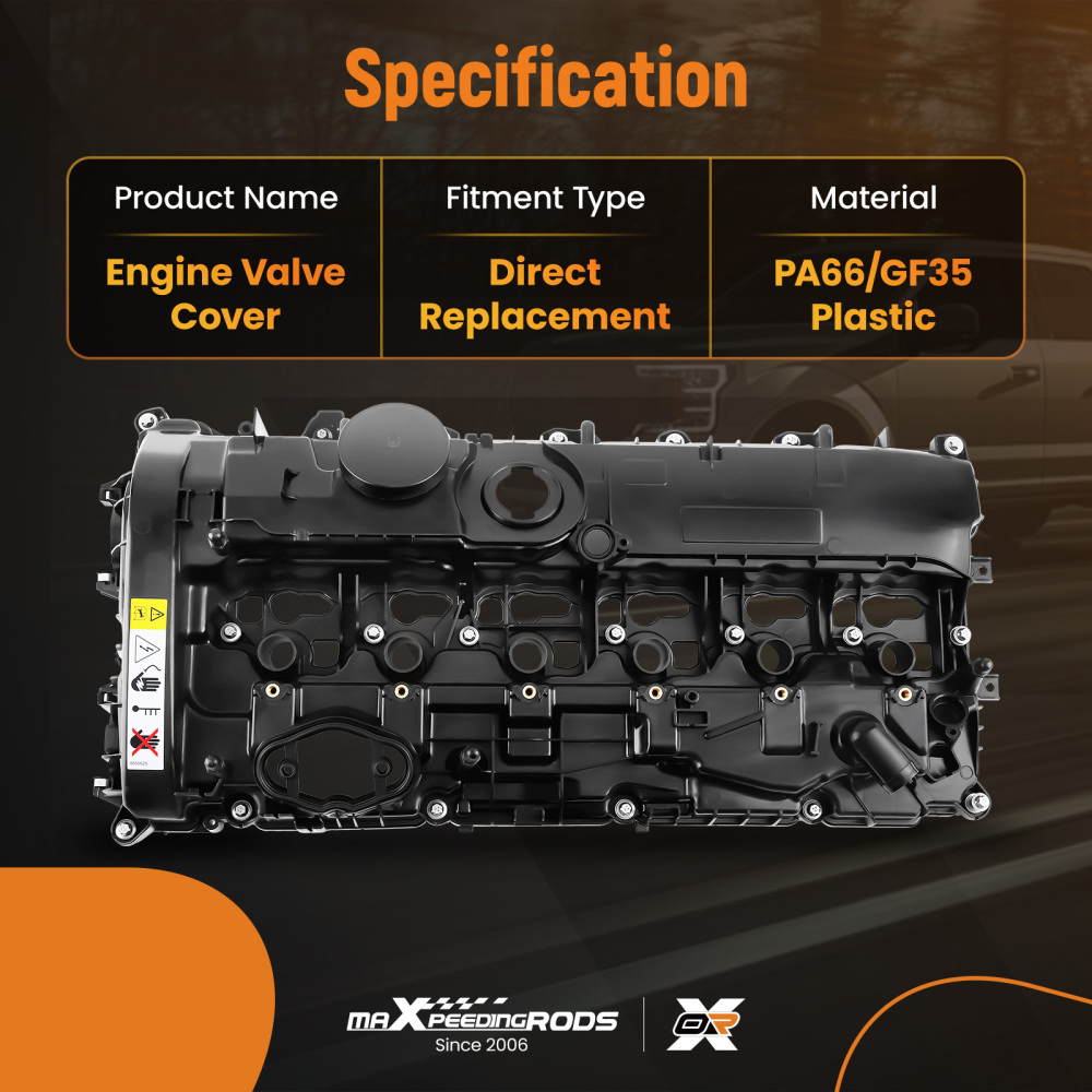 Engine Valve Cover w/ Gasket compatible for BMW 340i 440i 540i 740i M240i 3.0L 11127645173