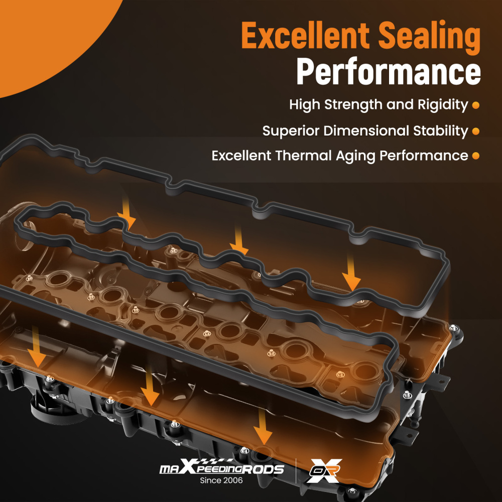 Engine Valve Cover w/ Gasket compatible for BMW 340i 440i 540i 740i M240i 3.0L 11127645173