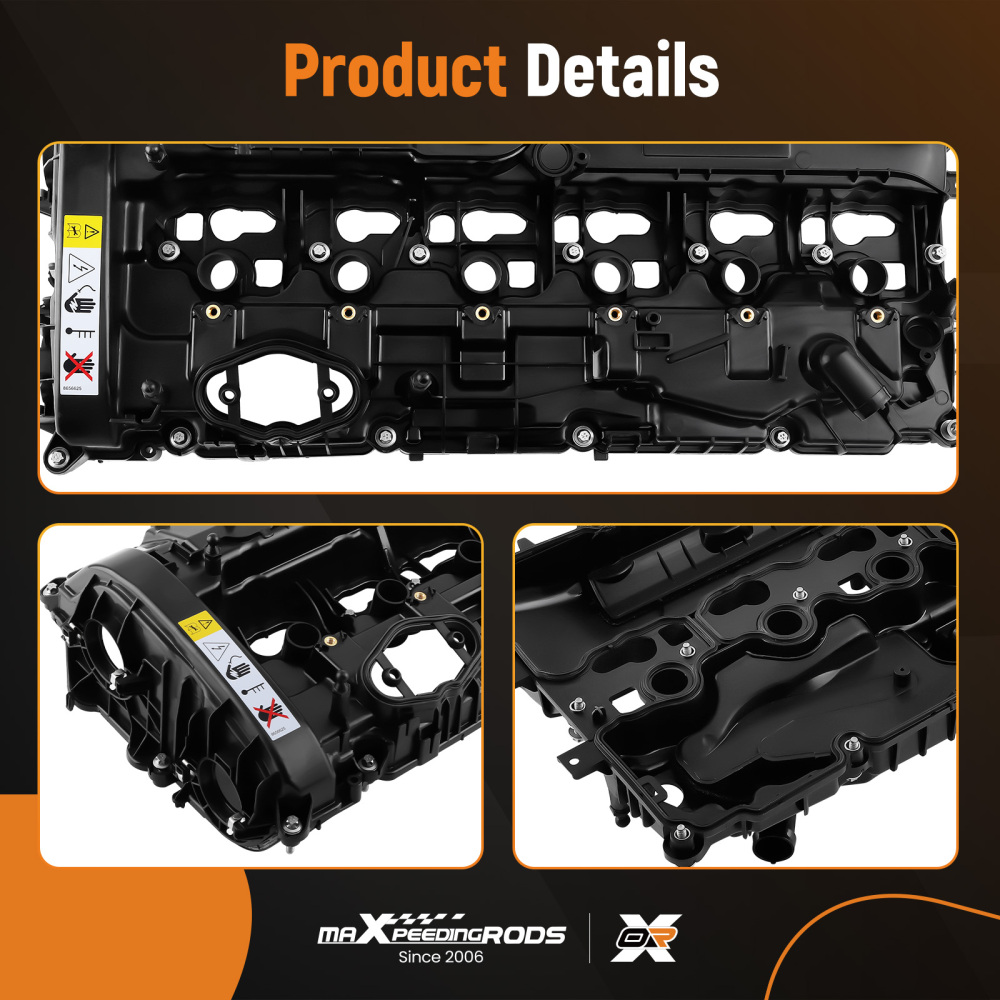 Engine Valve Cover w/ Gasket compatible for BMW 340i 440i 540i 740i M240i 3.0L 11127645173