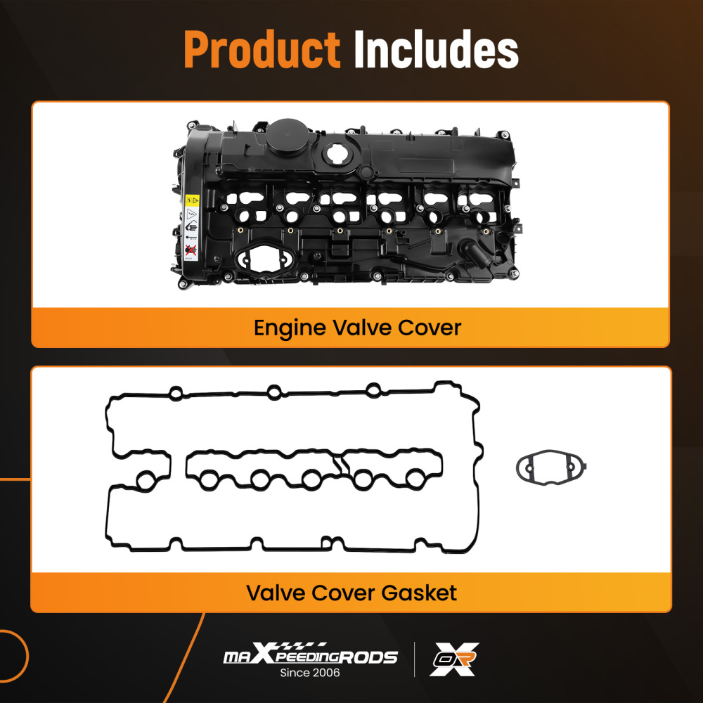 Engine Valve Cover w/ Gasket compatible for BMW 340i 440i 540i 740i M240i 3.0L 11127645173