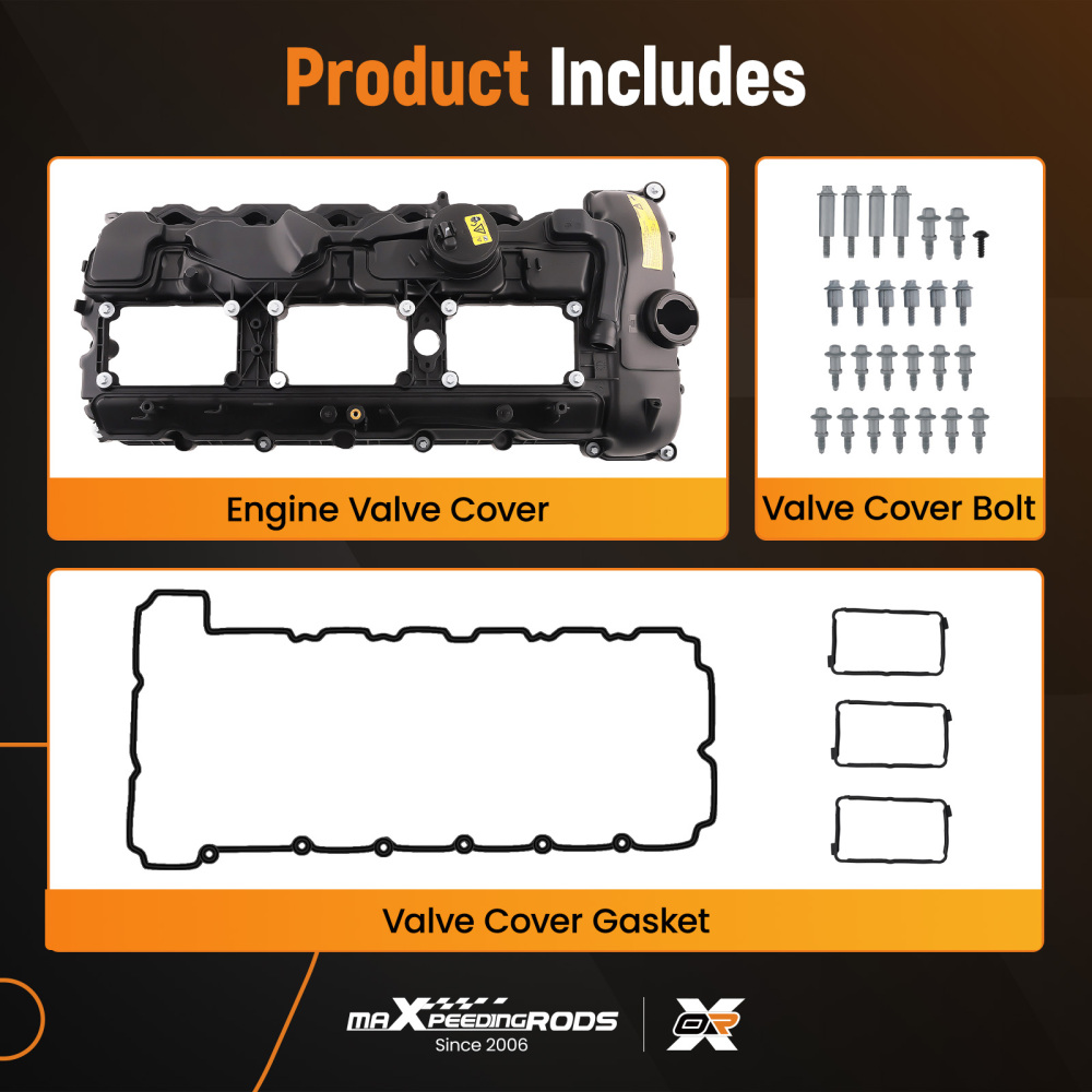 Engine Valve Cover w/ Gasket Bolt compatible for BMW M2 Competition M3 M4 3.0L L6 2015-2021