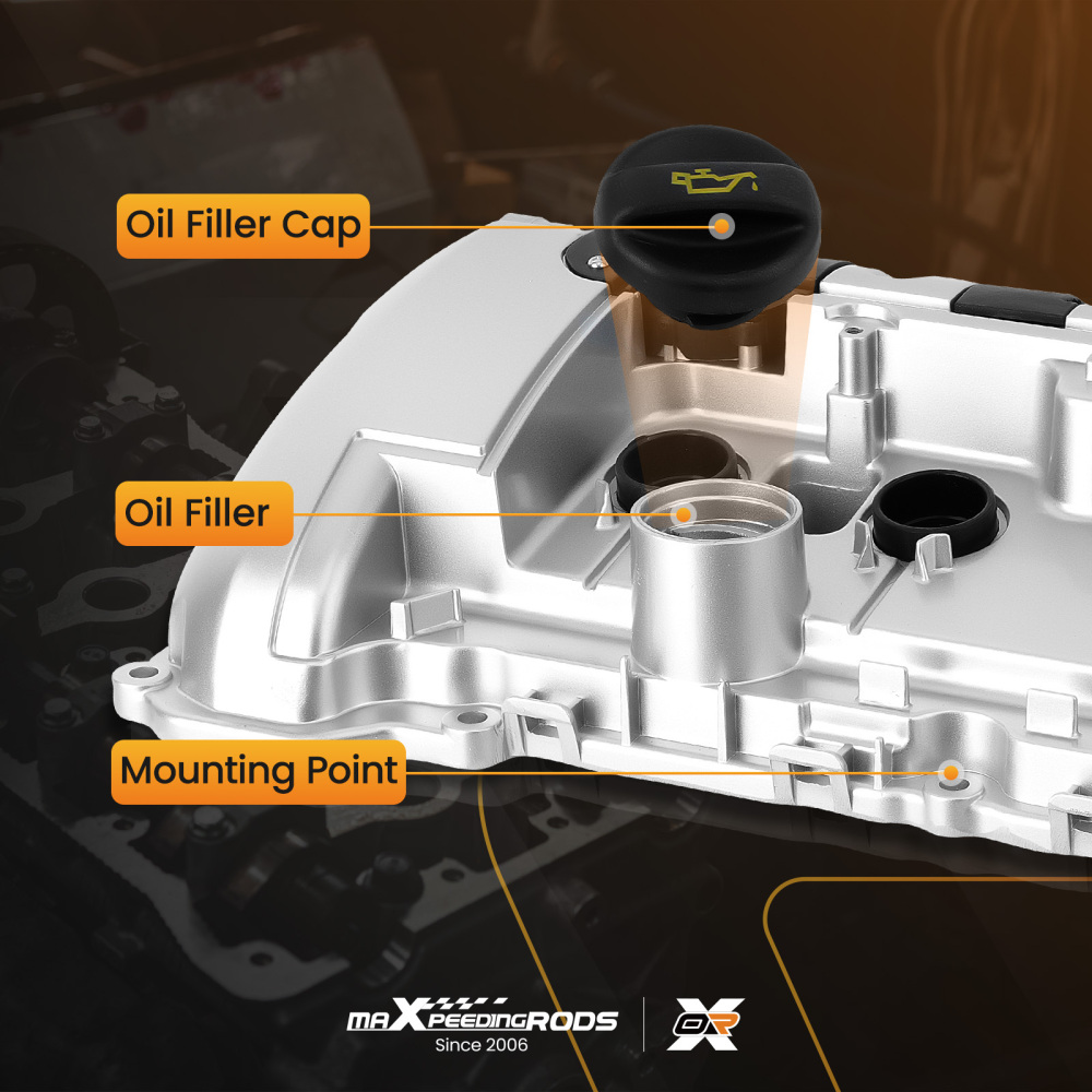 ALUMINUM Valve Cover compatible for Mini Cooper N12 N16 R55 R56 R57 R58 R59 R60 R61 1.6L