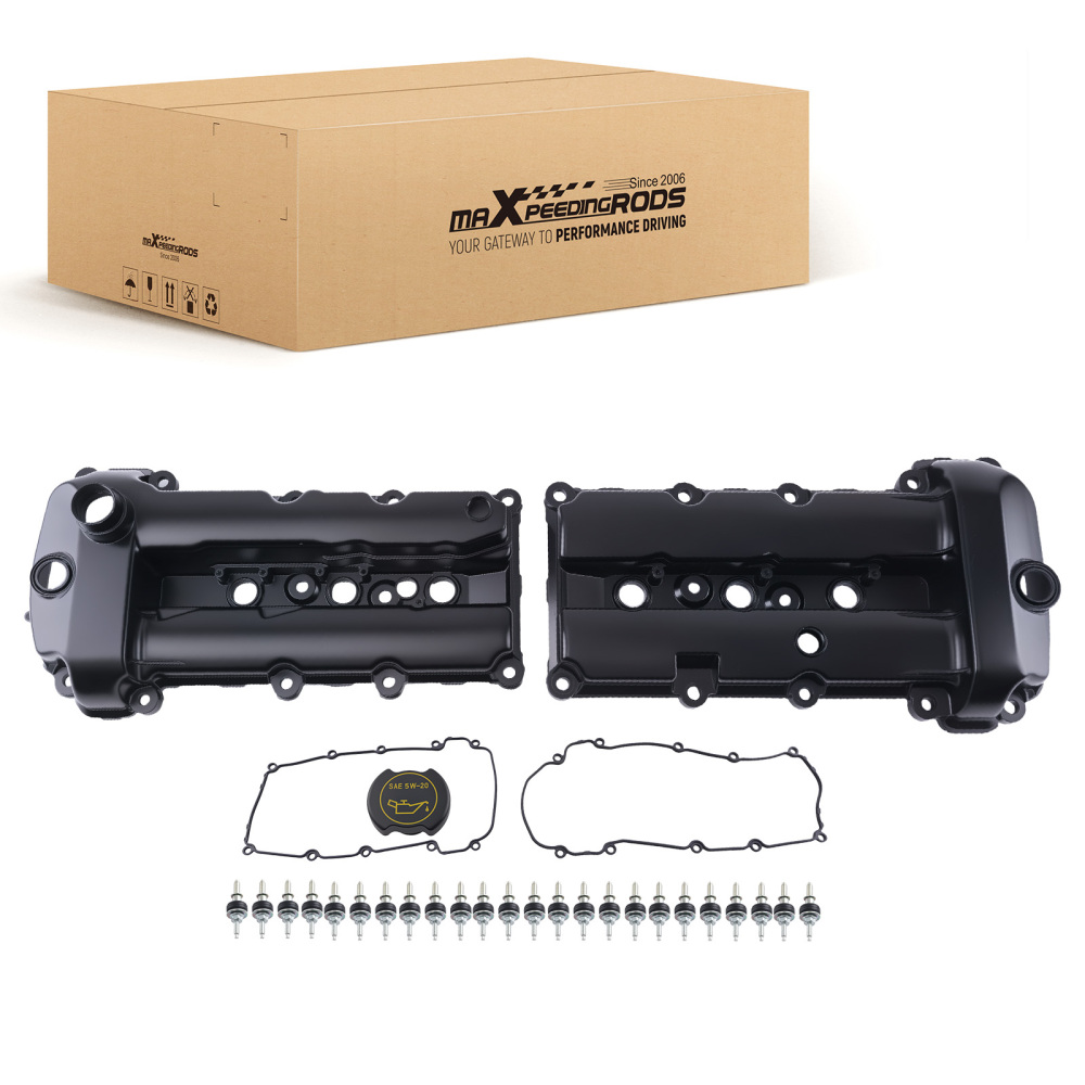 Left & Right Valve Cover Set w/ Gaskets & Bolts compatible for Jaguar S-Type 3.0L 2002-2008
