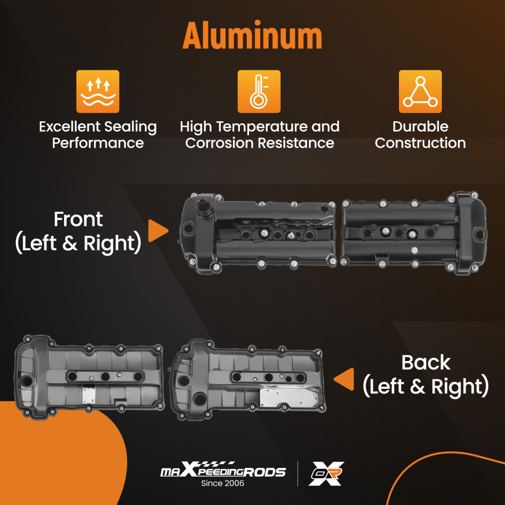 Upgraded Aluminum Valve Cover Set compatible for Jaguar S-Type 3.0L 2002-2008 LeftRight
