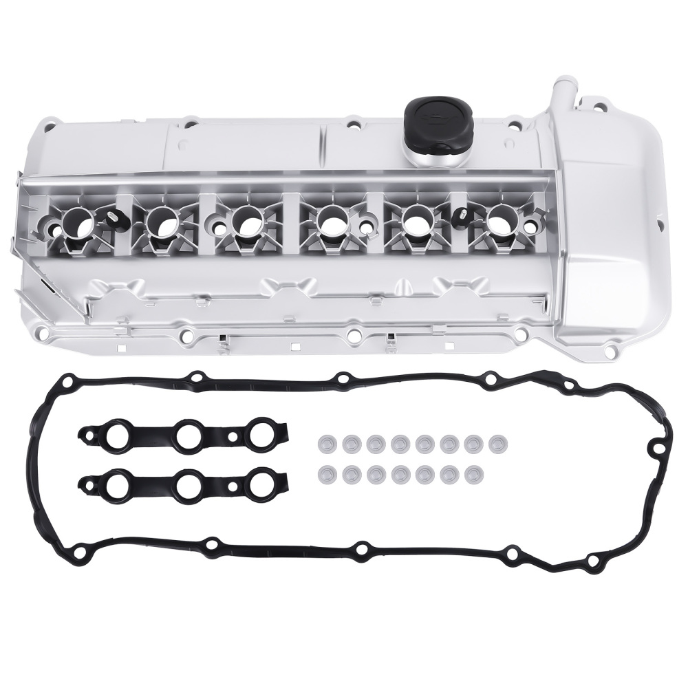 Aluminum Engine Valve Cover + Gasket compatible for BMW M54 E46 325Ci 325i 330i 525i X3 X5