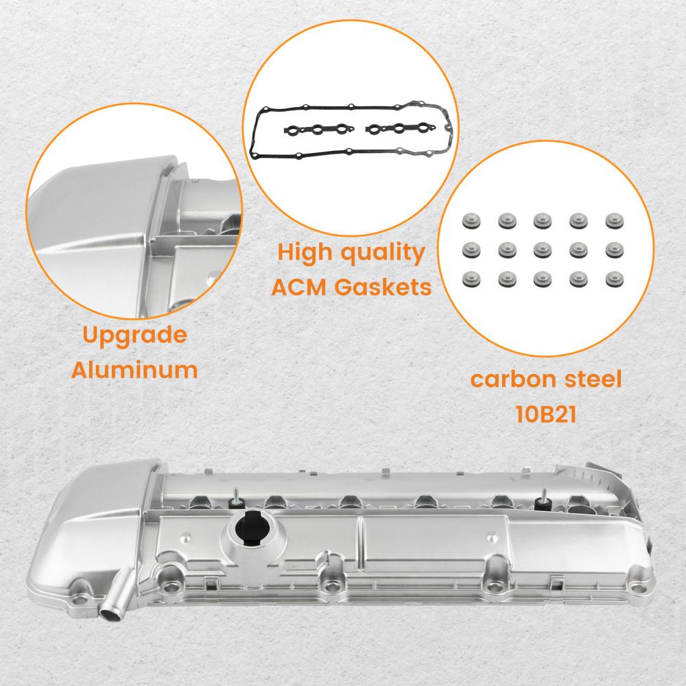 Aluminum Engine Valve Cover w/ GasketBolts compatible for BMW 325Ci 325i 330i 525i X3 X5