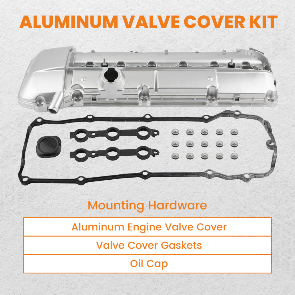 Aluminum Engine Valve Cover w/ GasketBolts compatible for BMW 325Ci 325i 330i 525i X3 X5