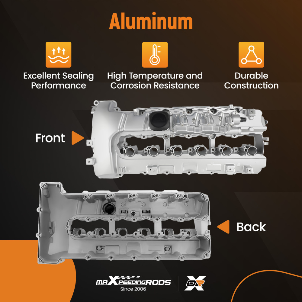 Aluminum Valve Cover w/ Gasket compatible for BMW N54 135i 335i 335xi 535i 740i X6 Z4