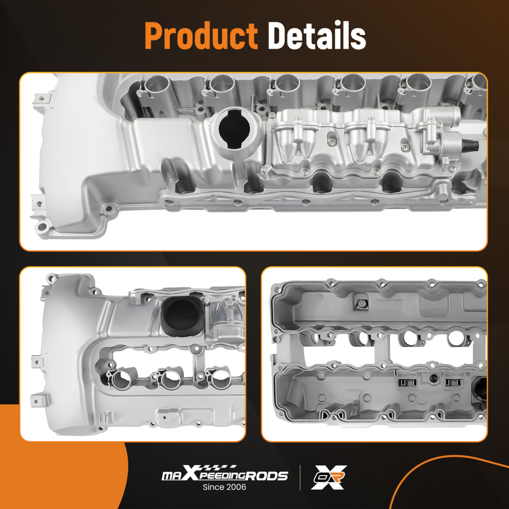 Aluminum Valve Cover w/ Gasket compatible for BMW N54 135i 335i 335xi 535i 740i X6 Z4