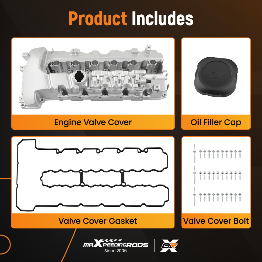 Aluminum Valve Cover w/ Gasket compatible for BMW N54 135i 335i 335xi 535i 740i X6 Z4