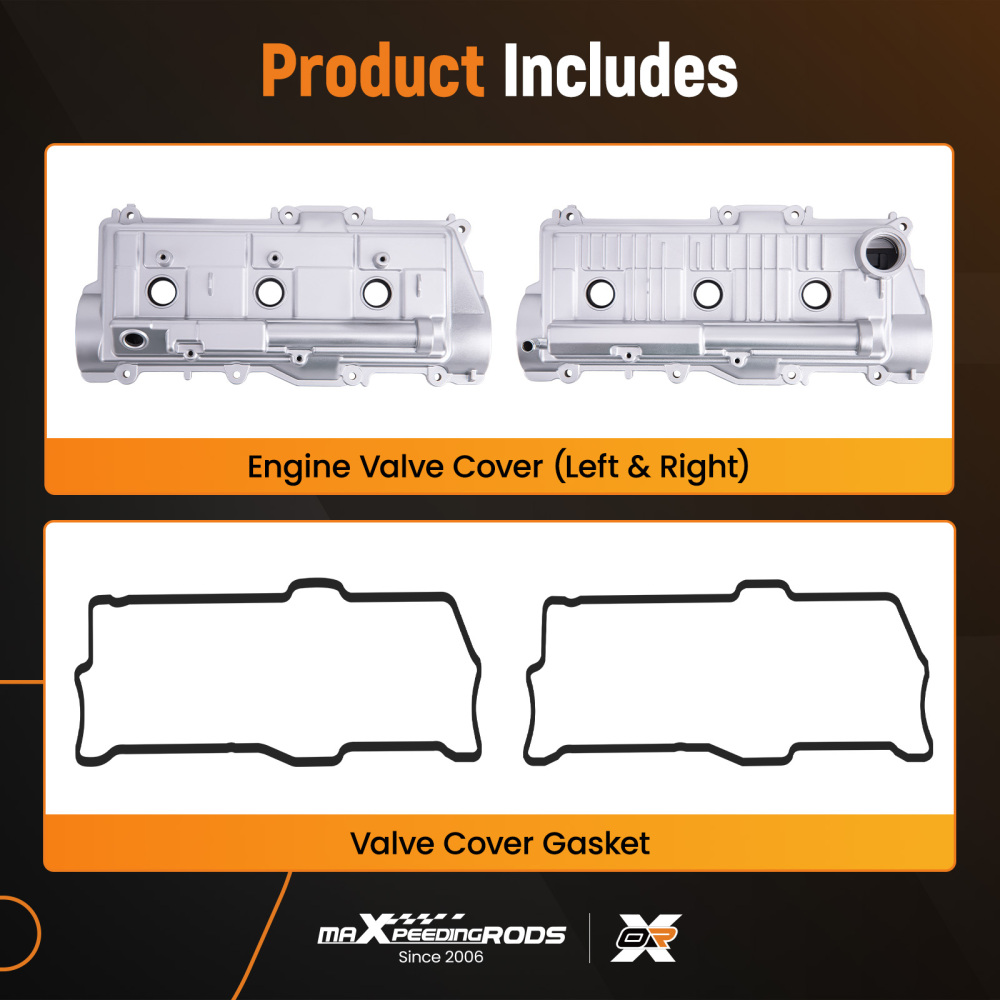 2pcs Engine Valve Cover w/Gasket compatible for Toyota Tacoma T100 compatible for 4Runner 3.4L Left+Right