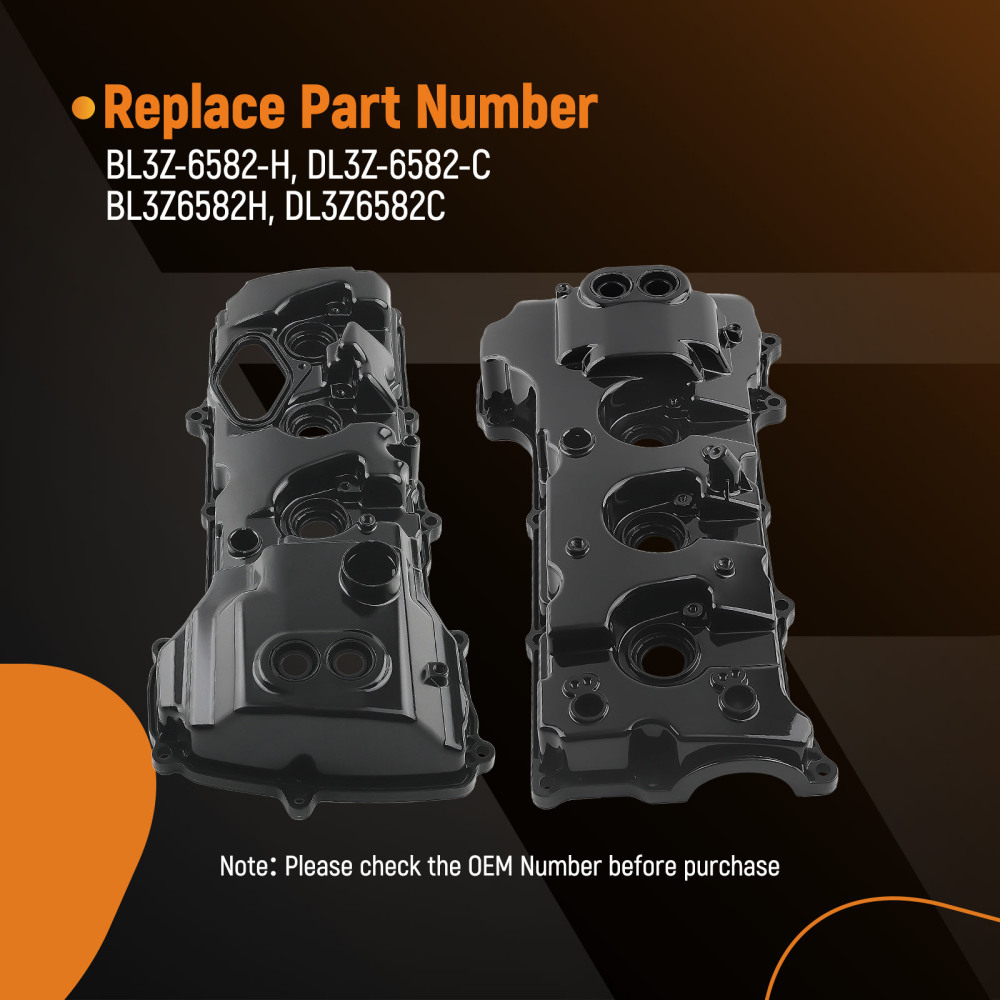 2* Aluminum Engine Valve Cover compatible for Ford Transit-150 250 350 3.5L V6 2015-2023