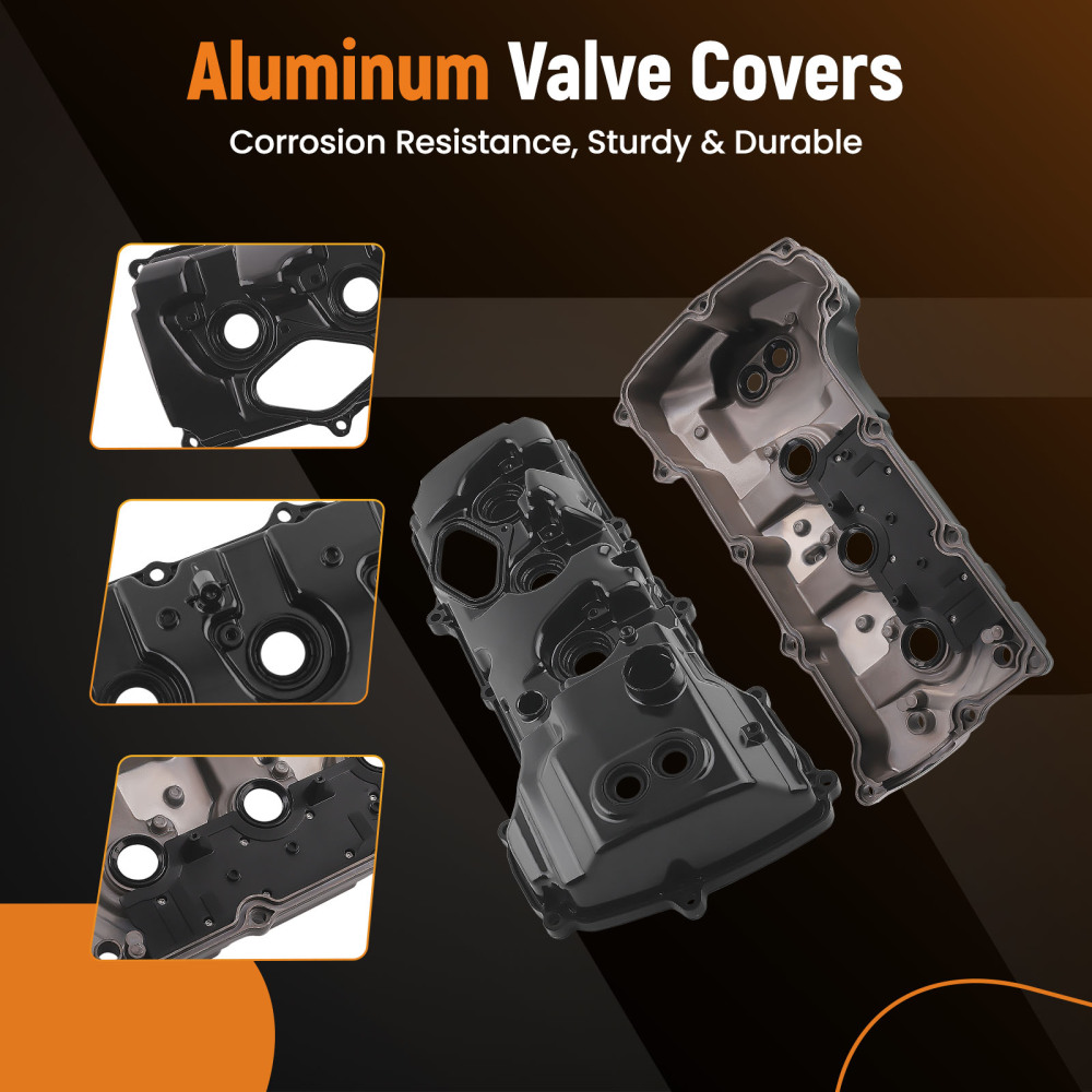 2* Aluminum Engine Valve Cover compatible for Ford Transit-150 250 350 3.5L V6 2015-2023