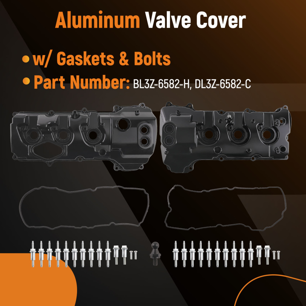 2* Aluminum Engine Valve Cover compatible for Ford Transit-150 250 350 3.5L V6 2015-2023