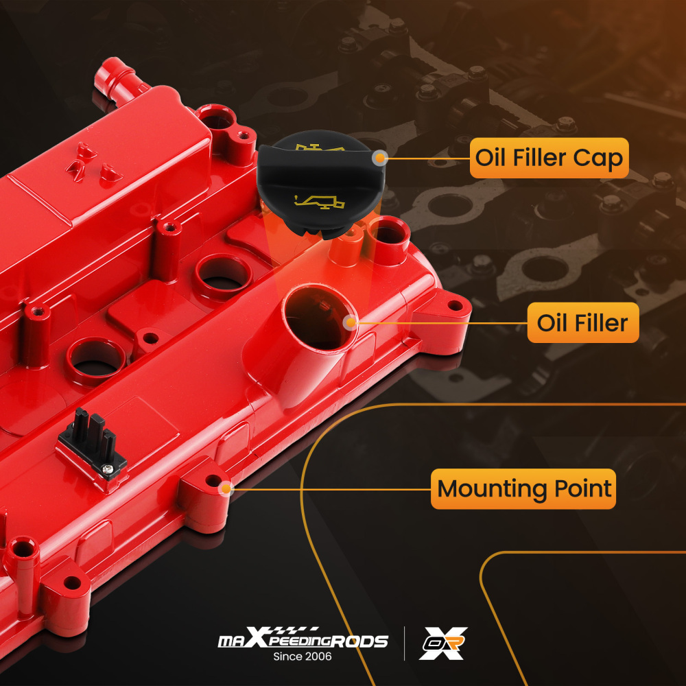 Aluminum Valve Cover compatible for Ford Edge Escape Focus Fusion Taurus MKC MKZ 2.0L 12-18