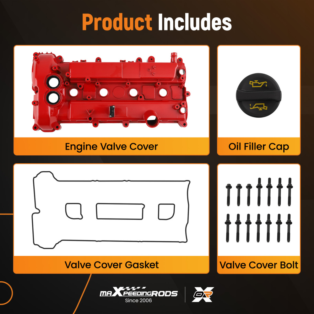 Aluminum Valve Cover compatible for Ford Edge Escape Focus Fusion Taurus MKC MKZ 2.0L 12-18