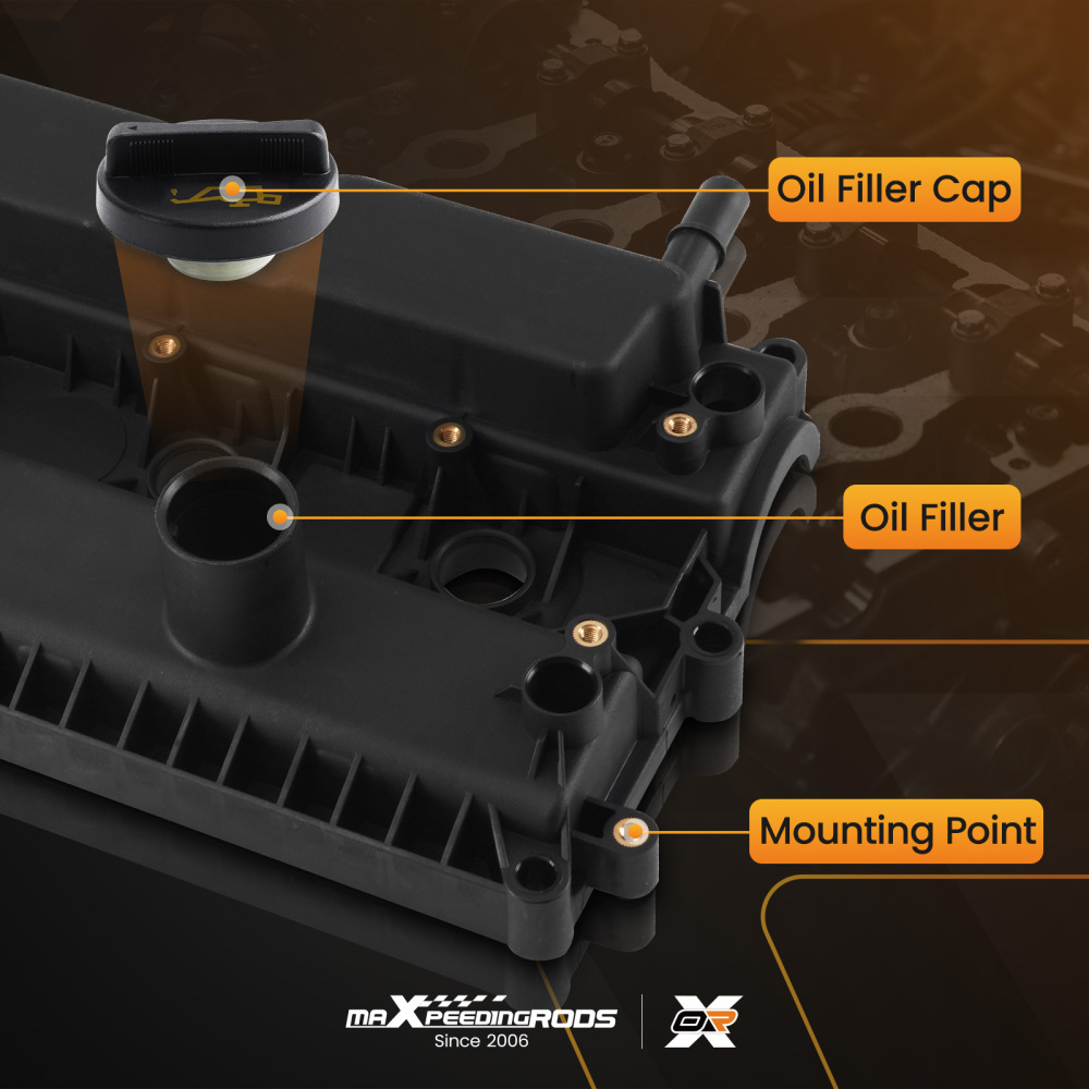 Black Engine Valve Cover compatible for Ford Focus 1999CC 2.0L 2013-2014 CM5Z6582B