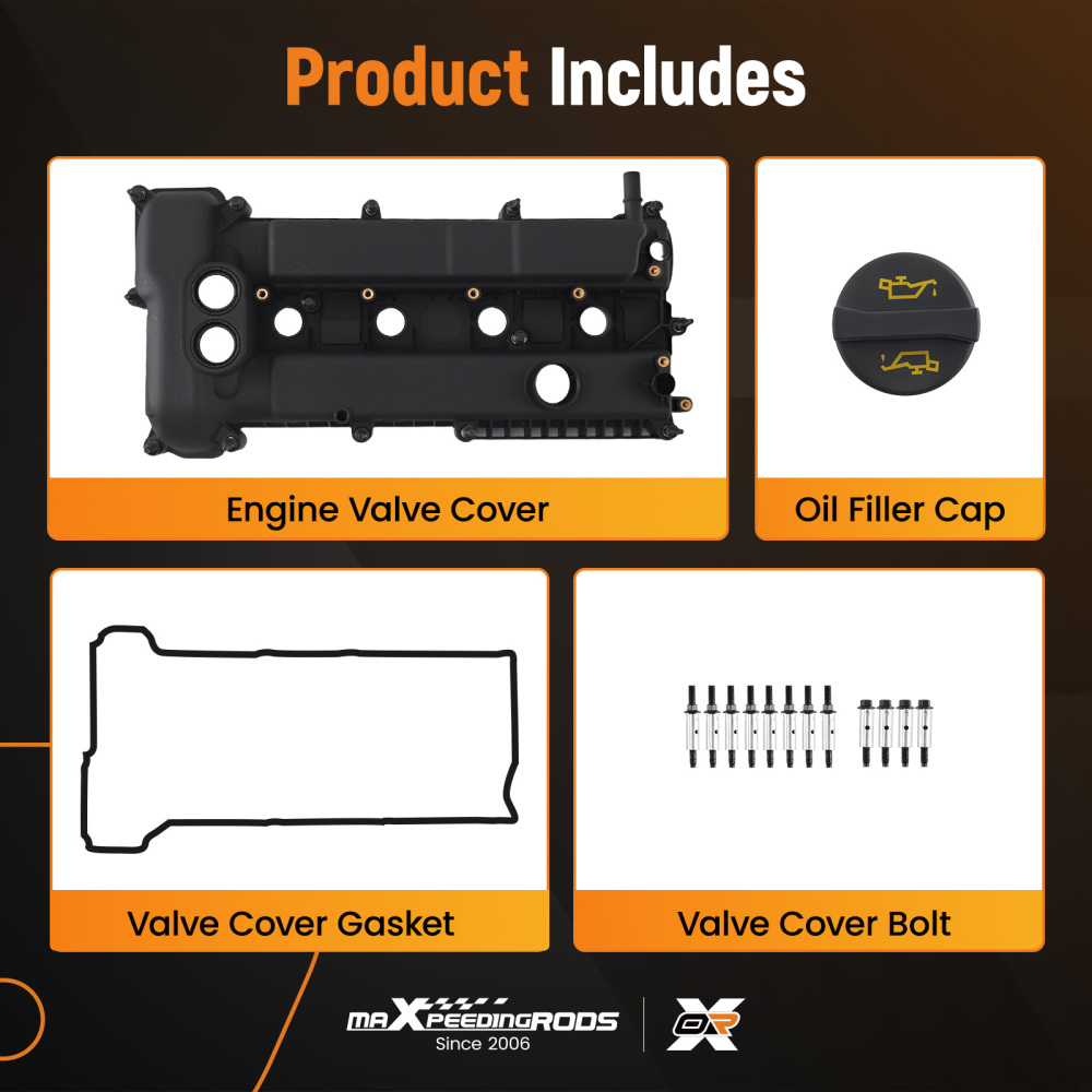 Black Engine Valve Cover compatible for Ford Focus 1999CC 2.0L 2013-2014 CM5Z6582B