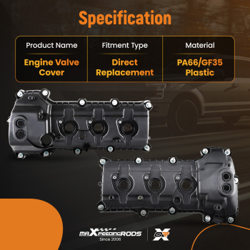 2x Engine Valve Cover Left Right compatible for Ford Explorer F150 compatible for Taurus 3.5L 3.7L DOHC