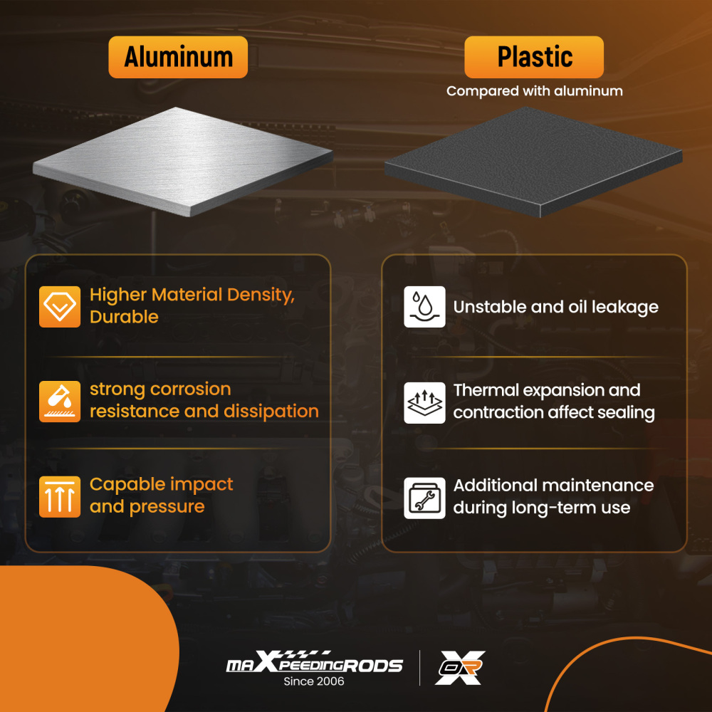 Aluminum Front Engine Valve Cover compatible for Honda Accord Odyssey Pilot Ridgelin 3.5L