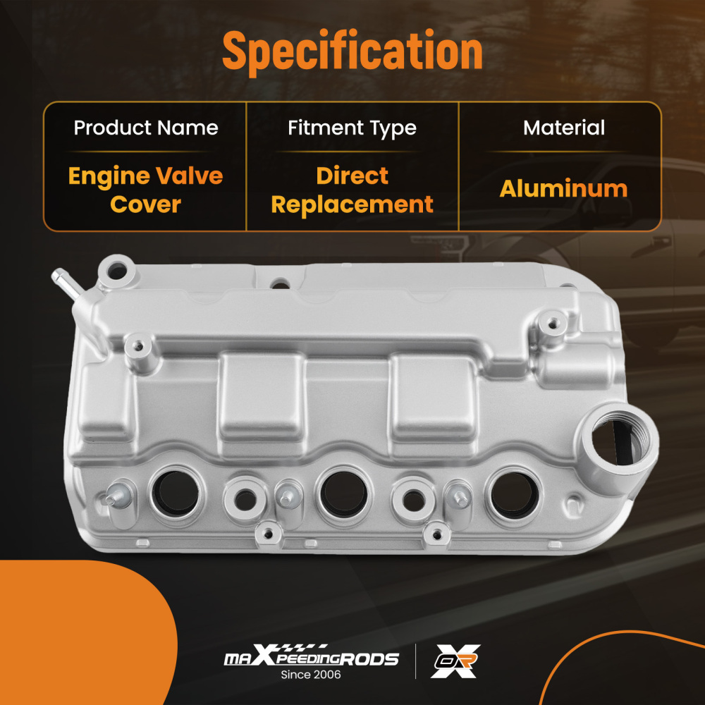 Aluminum Front Engine Valve Cover compatible for Honda Accord Odyssey Pilot Ridgelin 3.5L