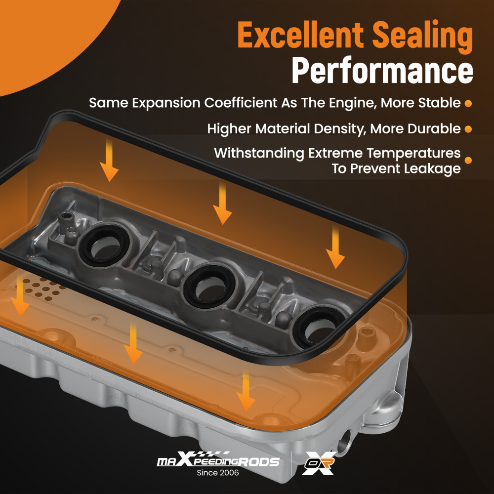 Aluminum Front Engine Valve Cover compatible for Honda Accord Odyssey Pilot Ridgelin 3.5L