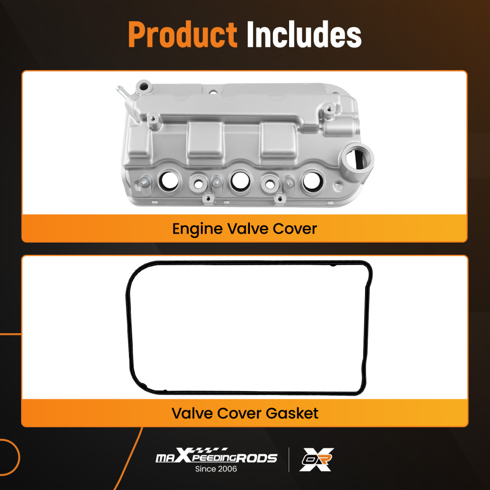 Aluminum Front Engine Valve Cover compatible for Honda Accord Odyssey Pilot Ridgelin 3.5L