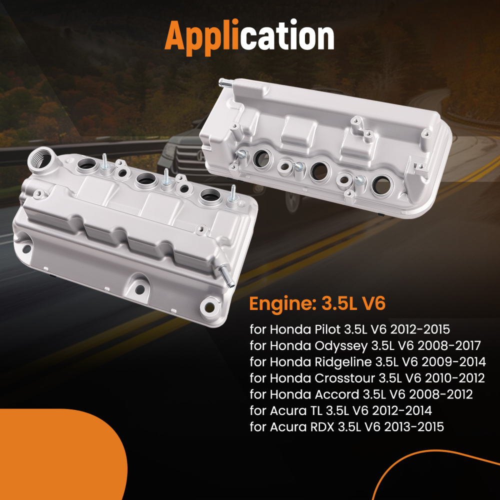 Aluminum Valve Cover Set compatible for Acura TL 3.5L 2012-2014 12310-R70-A00 12320-R70-A00