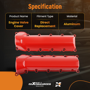 2 * Aluminum Valve Cover compatible for Dodge Durango compatible for Jeep Grand Cherokee 4.7L 2001-2007