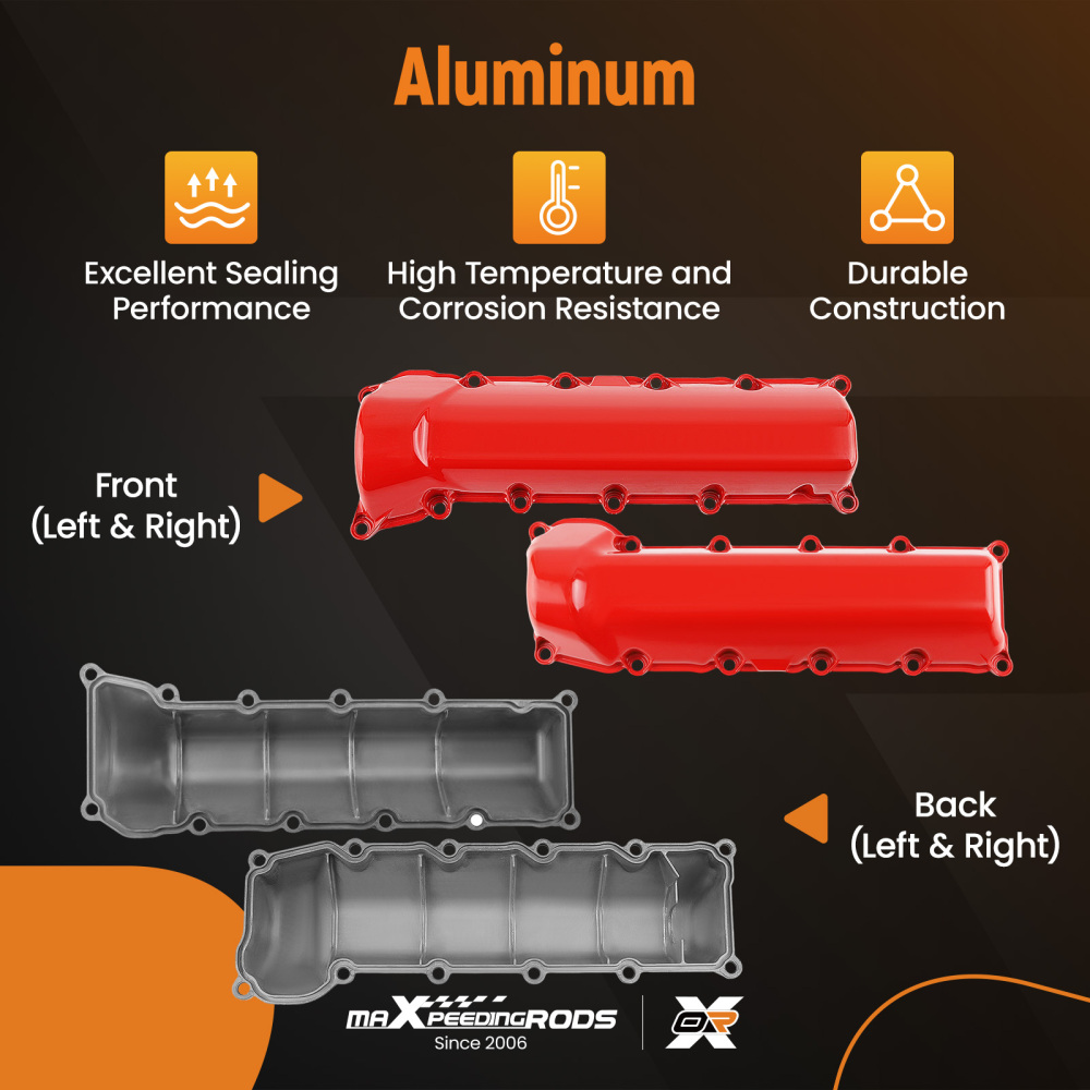 2 * Aluminum Valve Cover compatible for Dodge Durango compatible for Jeep Grand Cherokee 4.7L 2001-2007