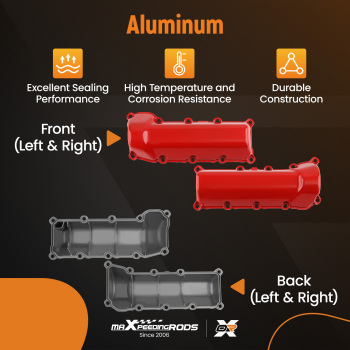 Aluminum Valve Cover Set compatible for Dodge Dakota compatible for Durango compatible for RAM 1500 3.7L V6 2004-2010