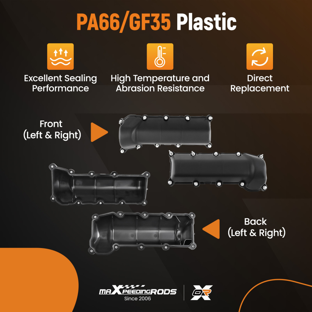 2x Valve Covers Set compatible for Dodge Ram 1500 compatible for Durango Grand Cherokee 3.7L 2002-2012