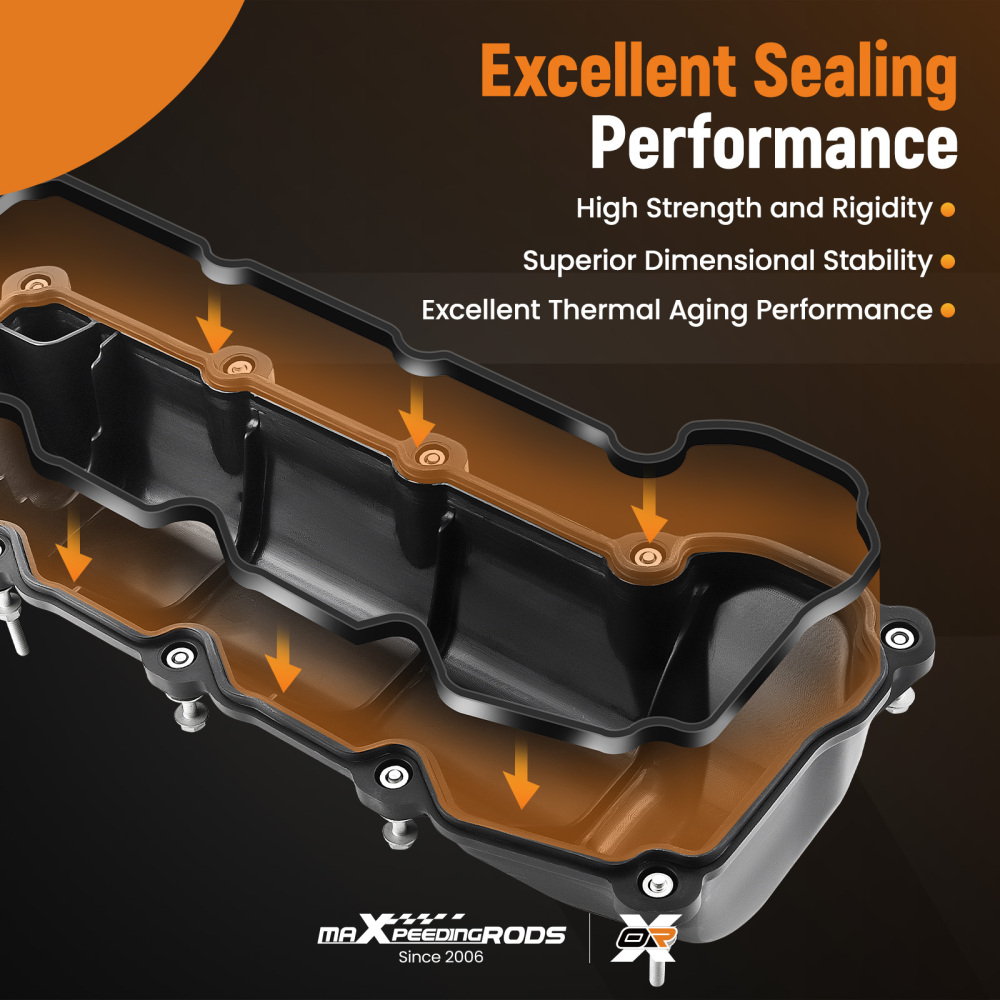 2x Valve Covers Set compatible for Dodge Ram 1500 compatible for Durango Grand Cherokee 3.7L 2002-2012