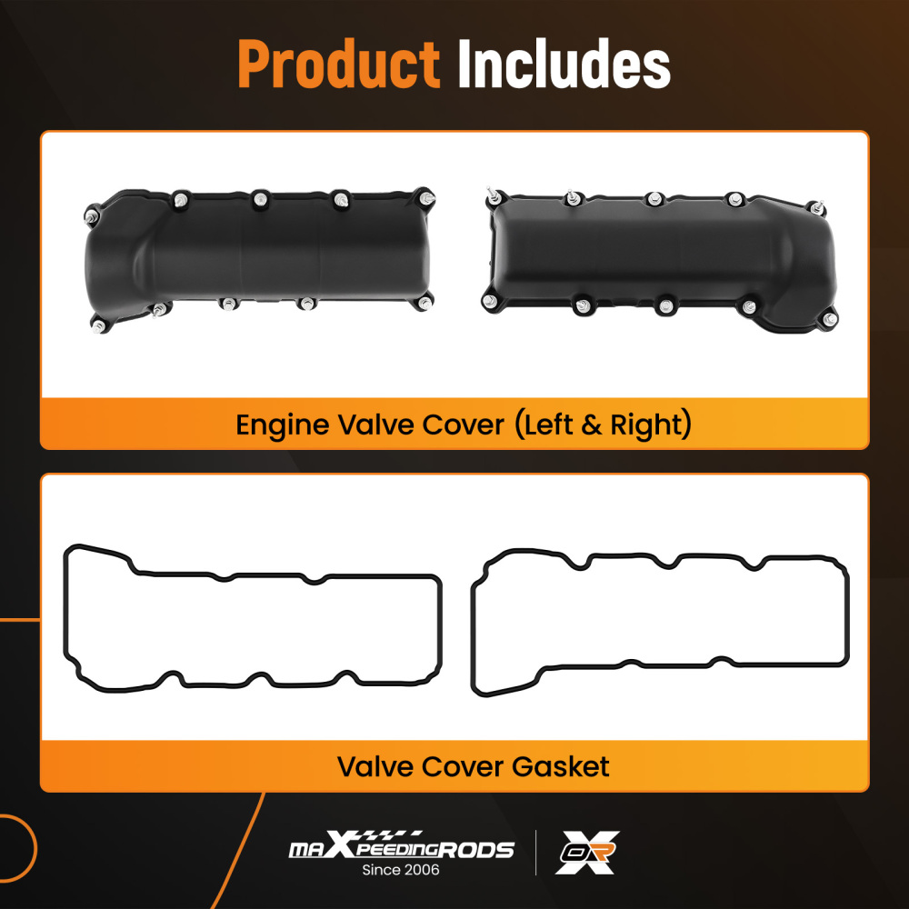 2x Valve Covers Set compatible for Dodge Ram 1500 compatible for Durango Grand Cherokee 3.7L 2002-2012