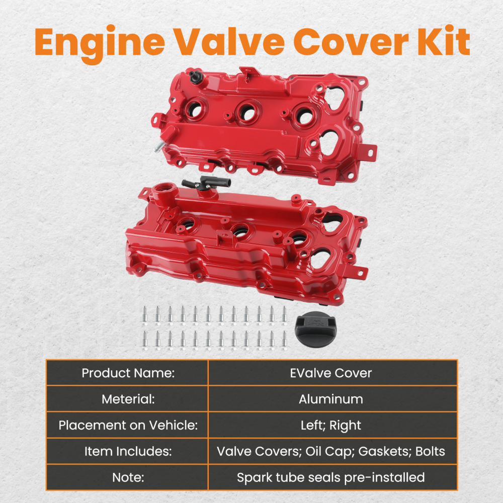 2* Aluminum Valve Covers compatible for Nissan Maxima V6 3.5L 2009-2020 13264-9N00A