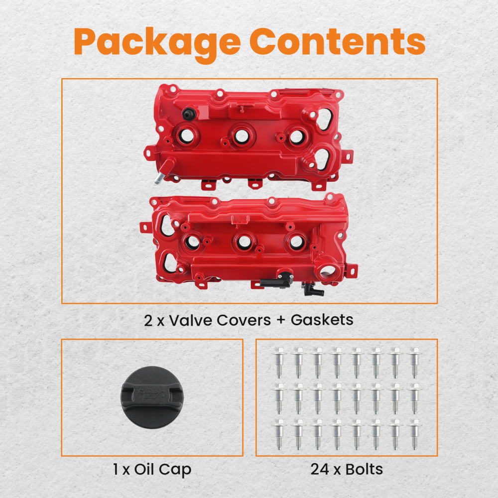 2* Aluminum Valve Covers compatible for Nissan Maxima V6 3.5L 2009-2020 13264-9N00A