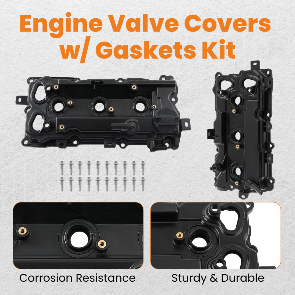 2pc Valve Covers Set w/ Gasket compatible for Nissan Maxima 2009-2020 Murano 3.5L 2015-2020