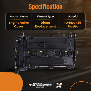 Engine Valve Cover w/ Gasket Kit compatible for Honda Civic Accord CR-V 1.5L DOHC 2016-2019