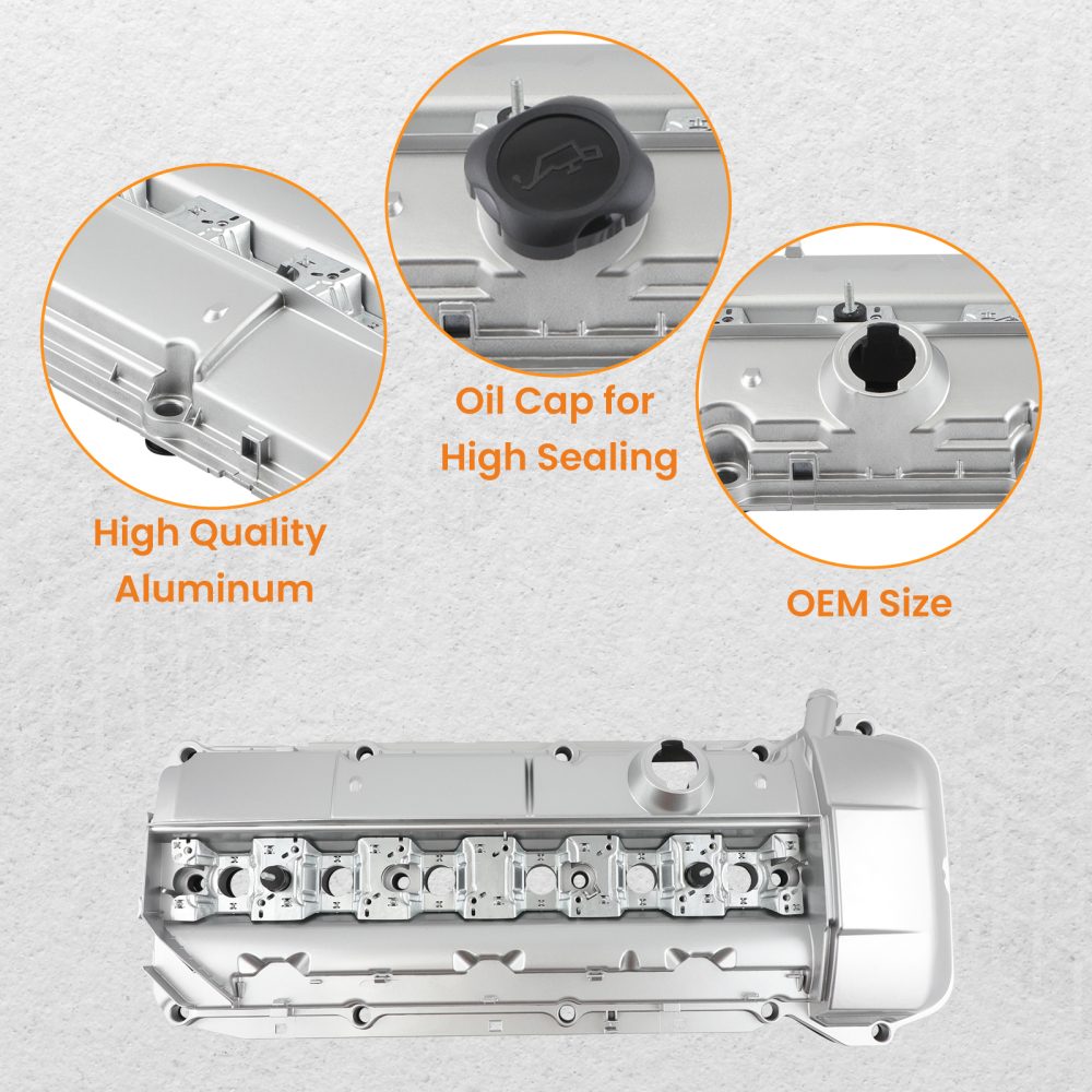 Aluminum Valve Cover + GasketBolts compatible for BMW E46 E39 325XI 330CI 330I M52 M54