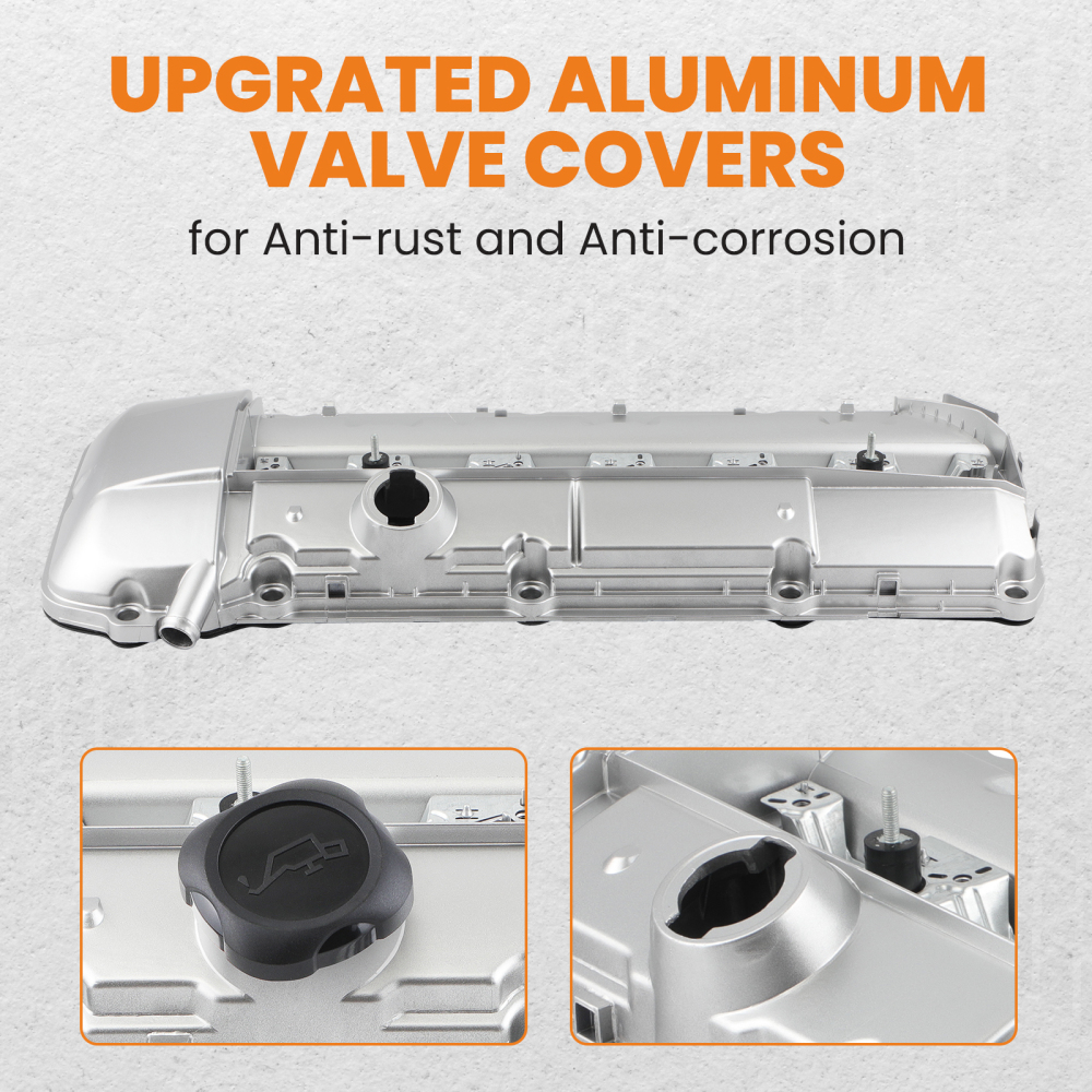 Aluminum Valve Cover + GasketBolts compatible for BMW E46 E39 325XI 330CI 330I M52 M54