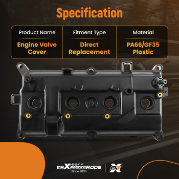 Engine Valve Cover w/ Gasket compatible for Nissan Versa 2007-2010-2012 L4 1.8L 13264EM30A