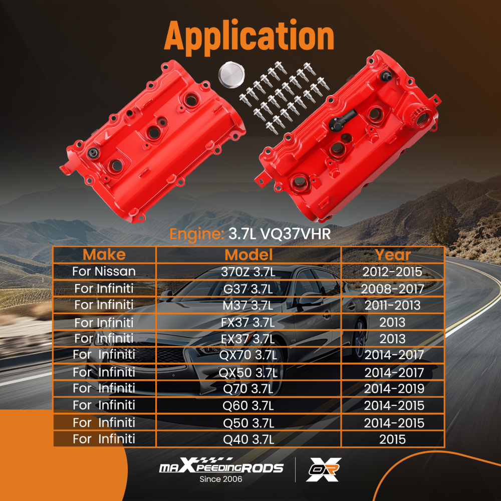Engine Valve Covers Kit compatible for Infiniti Q50 Q60 3.7L 2014-2015 (Left & Right Side)