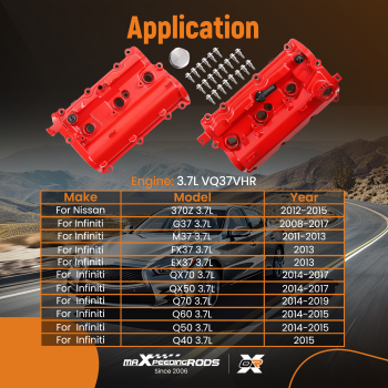 Engine Valve Covers Kit compatible for Infiniti Q50 Q60 3.7L 2014-2015 (Left & Right Side)