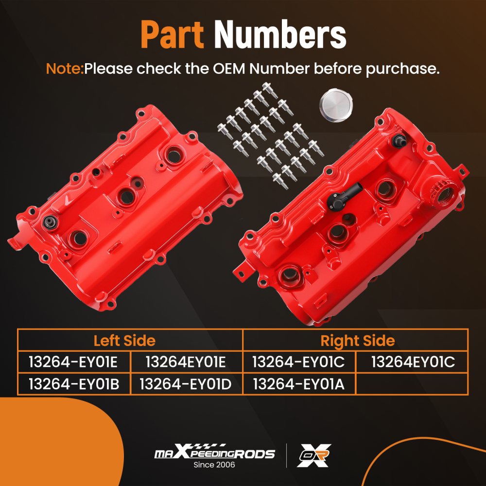 Engine Valve Covers Kit compatible for Infiniti Q50 Q60 3.7L 2014-2015 (Left & Right Side)